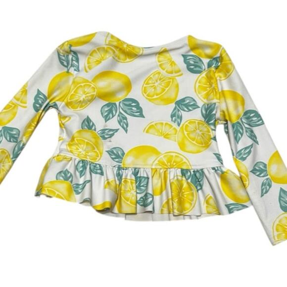 Tommy Bahamas Baby Girl Rash Guard‎ Swim 18 Months Lemon Print with Bow Peplum - Picture 7 of 8